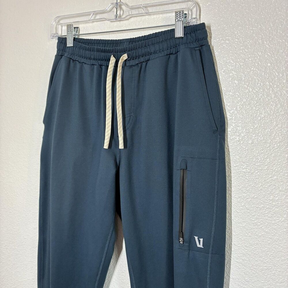 Vuori Pants Mens Small Blue Jogger Stretch Elastic Waist Zip Pockets Athletic